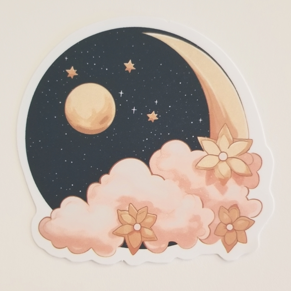 10/$10 Moon & Clouds Sticker